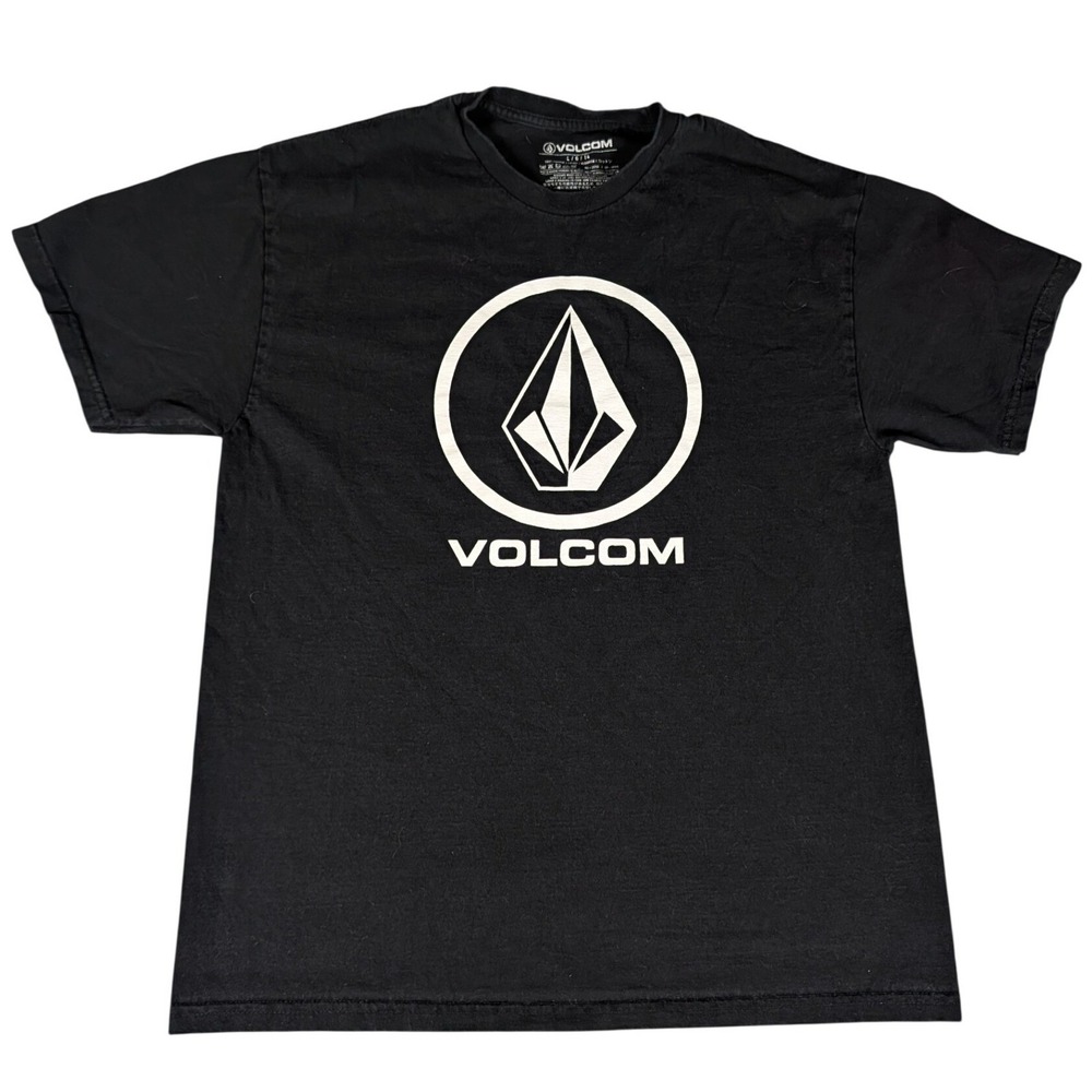 Volcom T-Shirt Women Large Black Graphic Logo Skate Surf Excellent